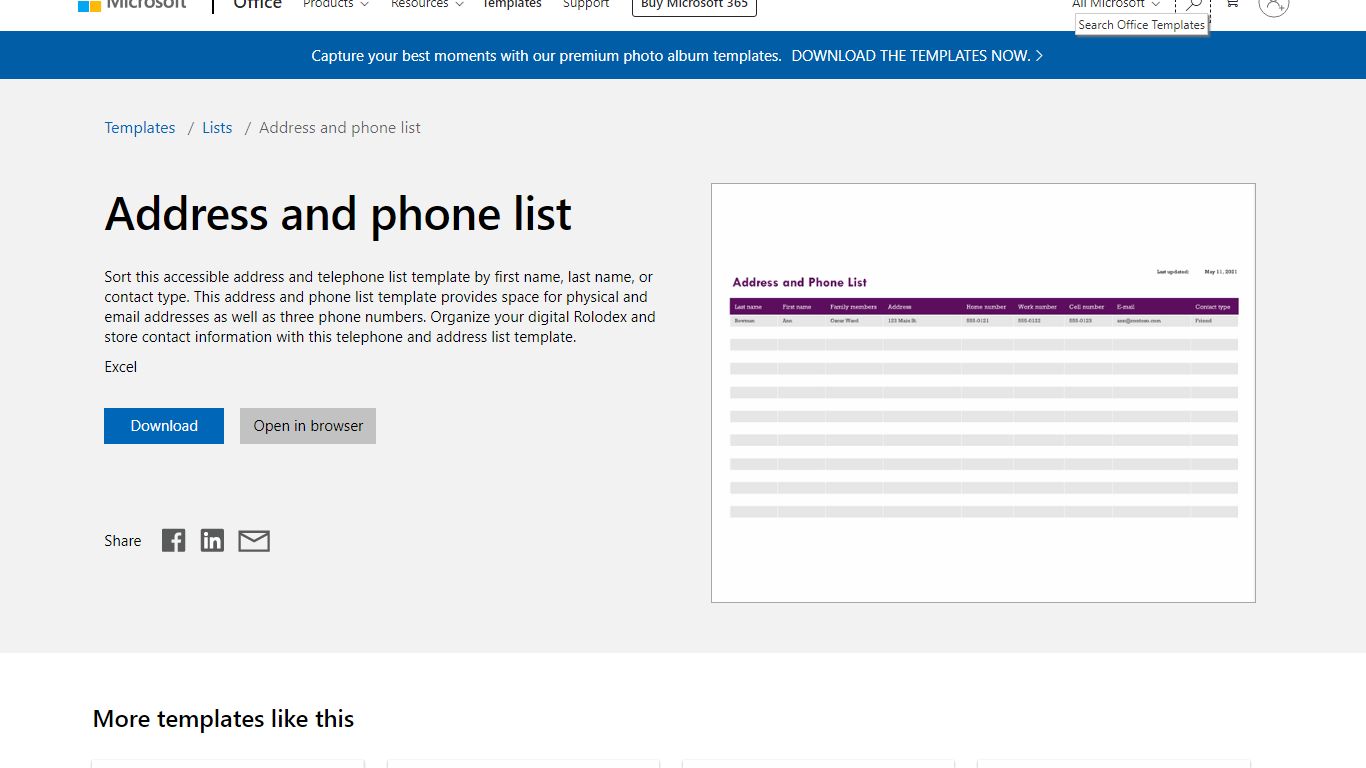 Address and phone list - templates.office.com